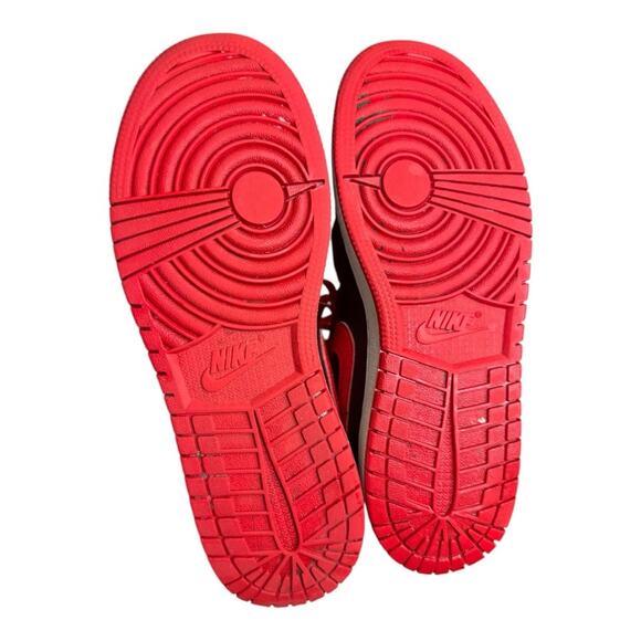 Air Jordan 1 Mid Black and Fire Red High Tops - Picture 5 of 7